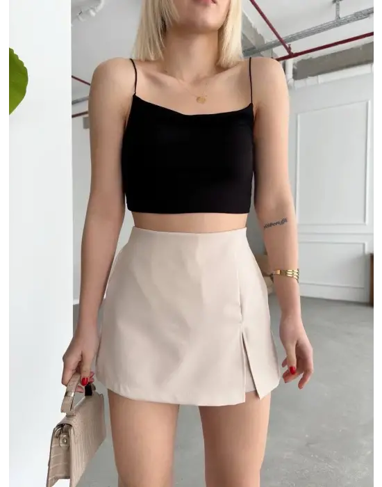 Tek Yırtmajlı Şort Etek