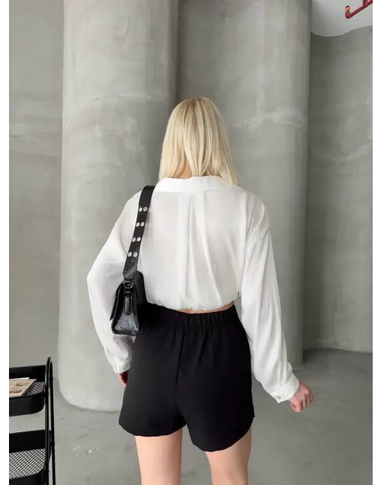 Tek Yırtmajlı Şort Etek