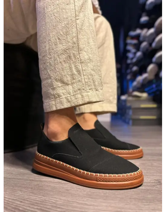 Terzi Bey Bağcıksız Mevsimlik Süet Ayakkabı 019 Siyah