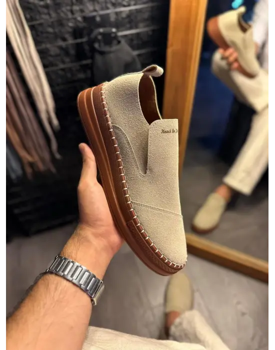 Terzi Bey Bağcıksız Mevsimlik Süet Ayakkabı 019 Vizon