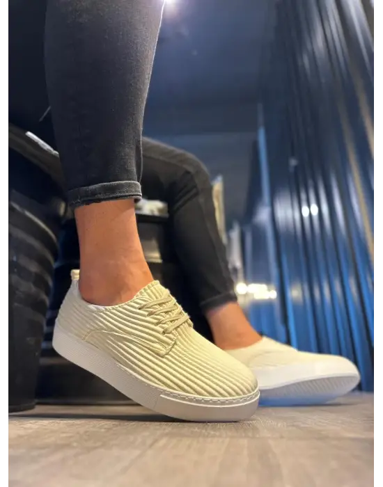 Terzi Bey Fitilli Desenli Günlük Ayakkabı 076 Beyaz