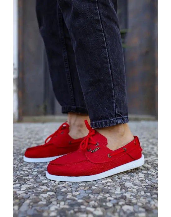 Terzi Bey Mevsimlik Keten Ayakkabı 008 Kırmızı