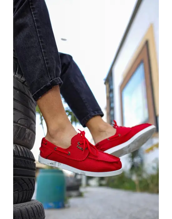 Terzi Bey Mevsimlik Keten Ayakkabı 008 Kırmızı