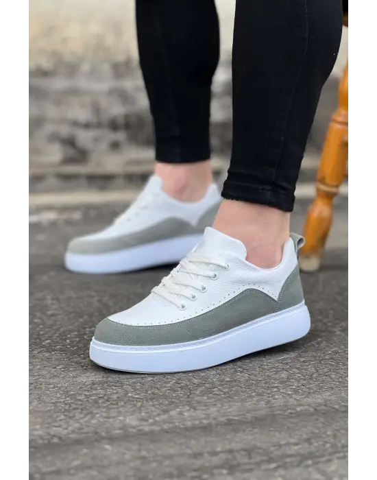 Terzi Bey Tb162 Beyaz Gri Ortopedik Taban Erkek Casual Ayakkabı