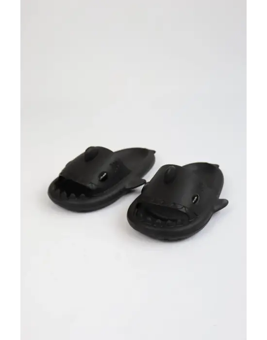 Terzi Bey  Tb500 Köpekbalığı Siyah Unisex Tam Ortopedik Terlik Shark Slides