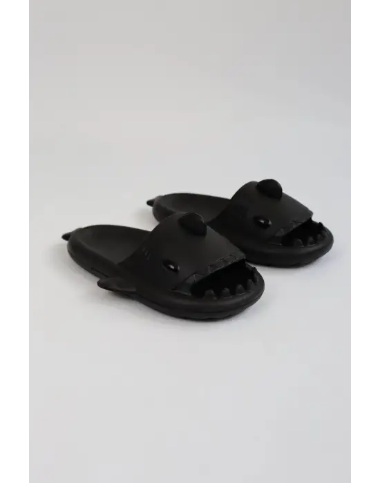 Terzi Bey  Tb500 Köpekbalığı Siyah Unisex Tam Ortopedik Terlik Shark Slides