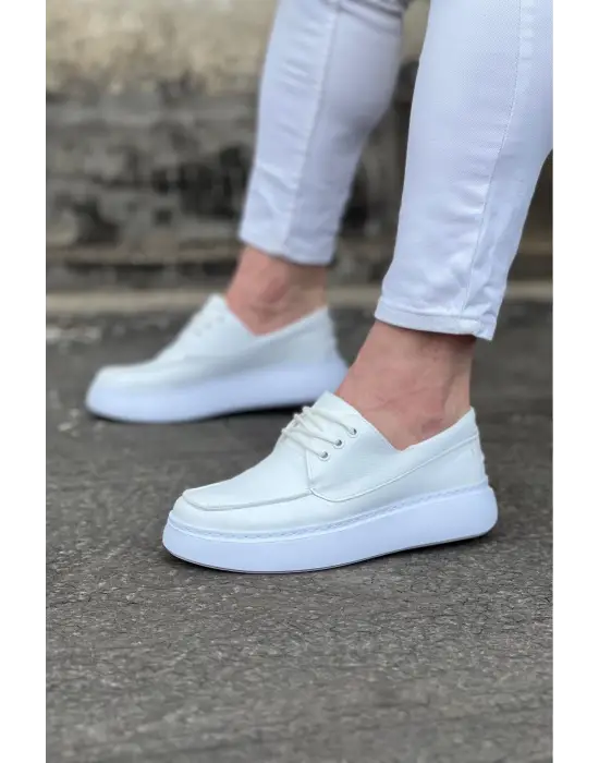 Terzi Bey Tb508 Beyaz Cilt Ortopedik Taban Erkek Casual Ayakkabı