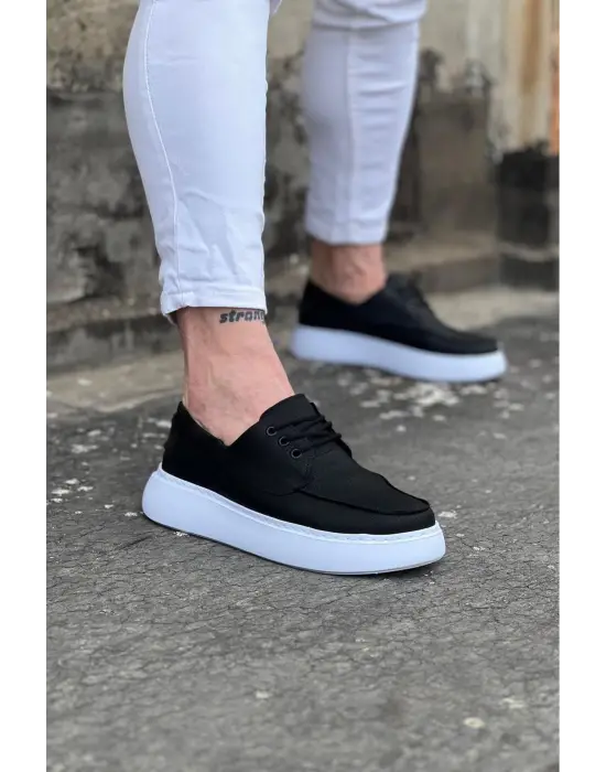 Terzi Bey Tb508 Siyah Cilt Ortopedik Taban Erkek Casual Ayakkabı