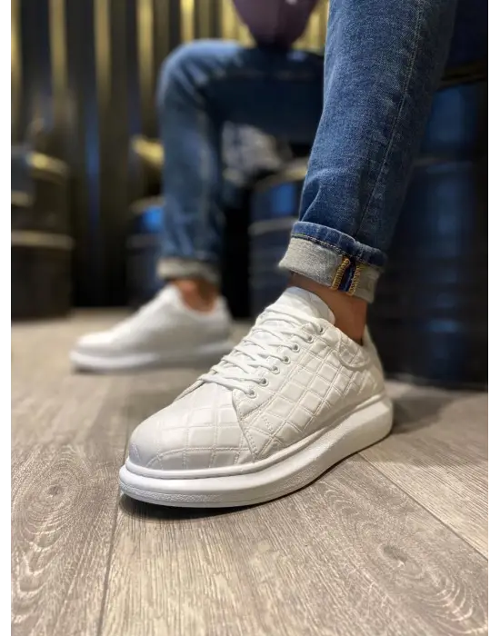 Terzi Bey Yüksek Taban Günlük Ayakkabı 044 Kapitone Beyaz