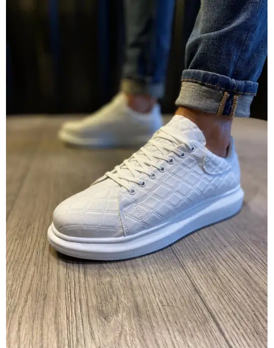 Terzi Bey Yüksek Taban Günlük Ayakkabı 044 Kapitone Beyaz