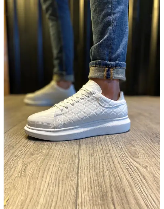 Terzi Bey Yüksek Taban Günlük Ayakkabı 044 Kapitone Beyaz