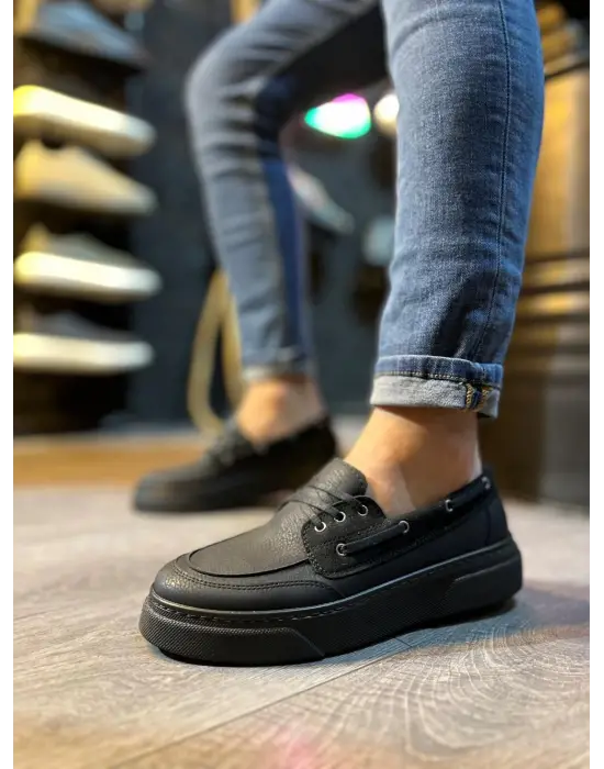 Terzi Bey Yüksek Taban Günlük Ayakkabı 700 Siyah (siyah Taban)