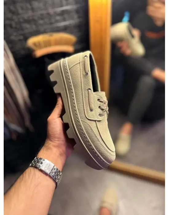 Terzi Bey Yüksek Taban Klasik Ayakkabı 780 Vizon Süet