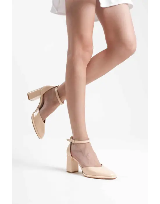 Theresa Açık Sarı Rugan Kadın Topuklu Ayakkabı