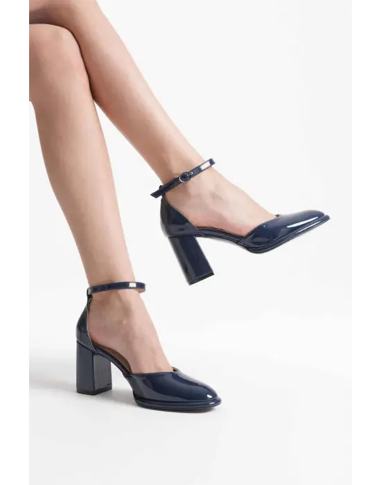 Theresa Lacivert Rugan Kadın Topuklu Ayakkabı