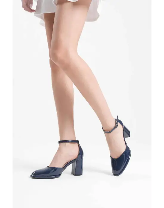 Theresa Lacivert Rugan Kadın Topuklu Ayakkabı