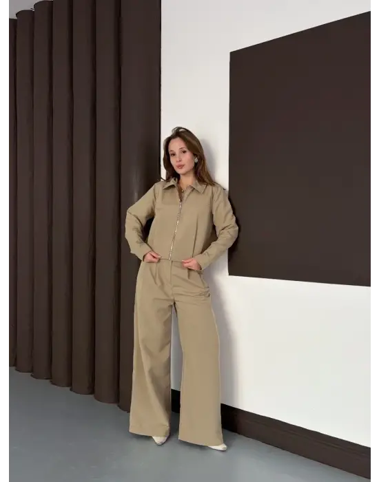 Trenç Takım Alt Üst Haki Ons