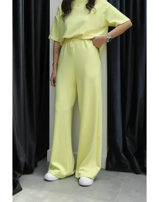 Tshirt Alt Üst Modal Takım Sarı