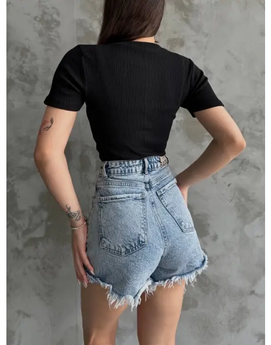 Üçlü Kalp Nakışlı Bluz