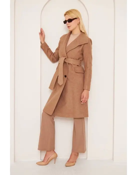 Uzun Düz Kaşe Kaban