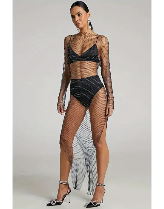 Uzun Kollu Uzun Elbise.