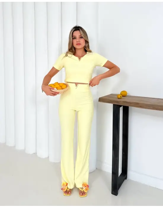 V Aksesuarlı Ottoman Takım Sarı S255850