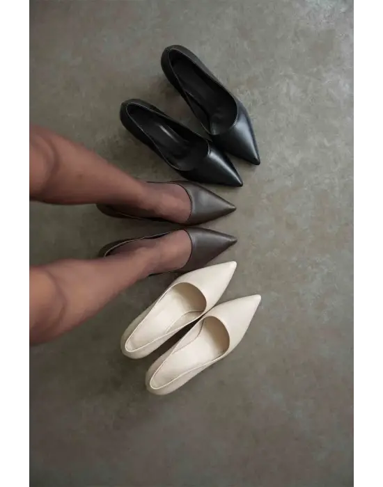 Valeria Acı Kahve Cilt Kadın Topuklu Ayakkabı