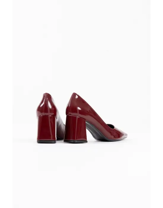 Valeria Bordo Rugan Kadın Topuklu Ayakkabı