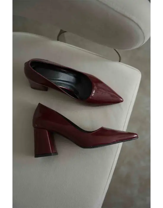 Valeria Bordo Rugan Kadın Topuklu Ayakkabı