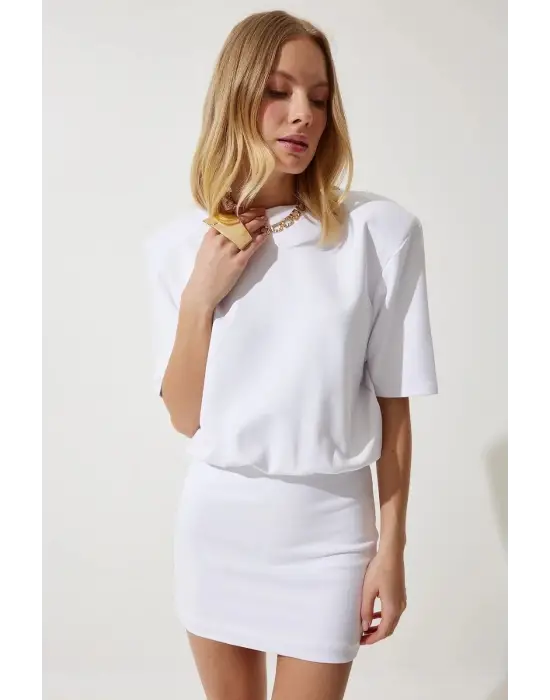 Vatkalı Kısa Elbise