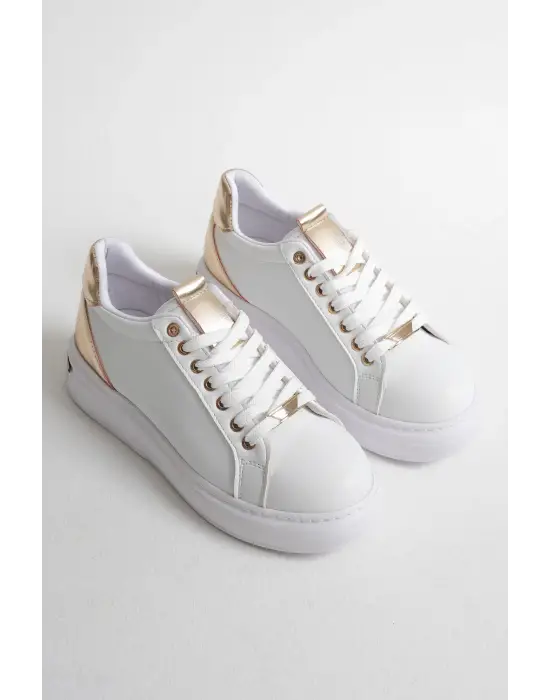 Vega Altın Detaylı Beyaz Kadın Spor Ayakkabı