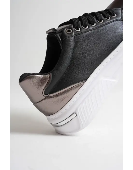 Vega Platin Detaylı Siyah Kadın Spor Ayakkabı