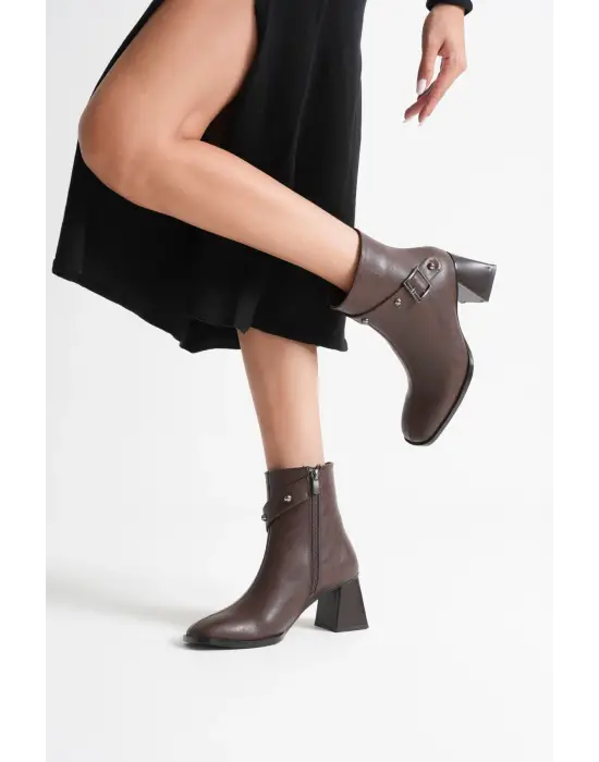 Vera Kadın Acı Kahve Topuklu Bot