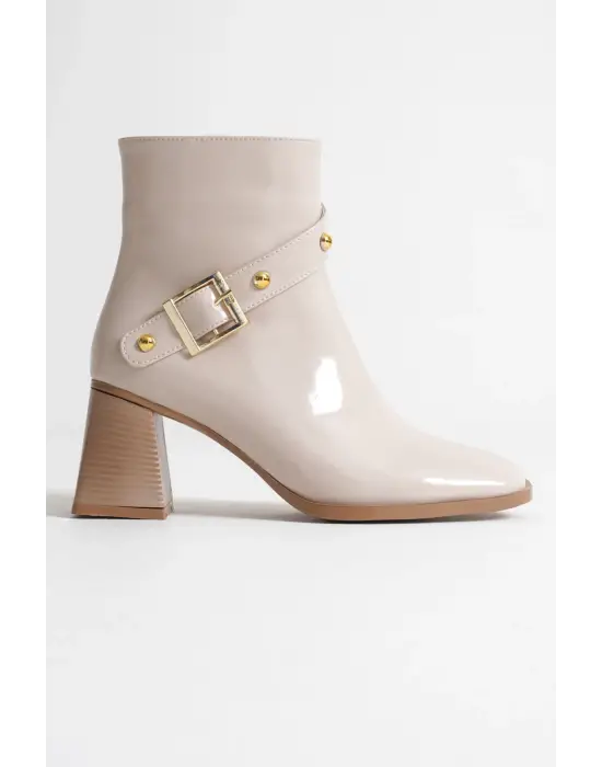 Vera Kadın Bej Rugan Topuklu Bot