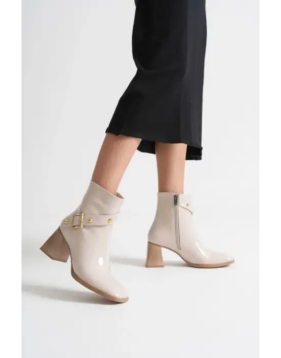 Vera Kadın Bej Rugan Topuklu Bot