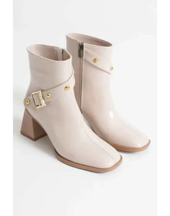 Vera Kadın Bej Rugan Topuklu Bot