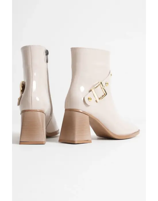 Vera Kadın Bej Rugan Topuklu Bot