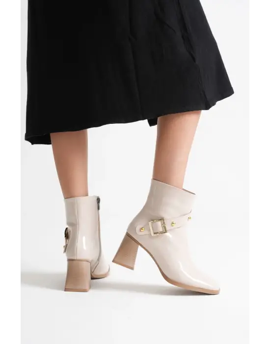 Vera Kadın Bej Rugan Topuklu Bot