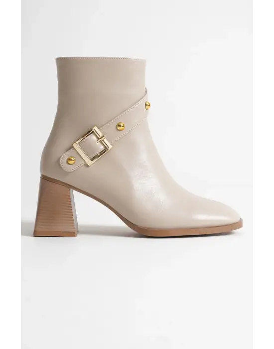 Vera Kadın Bej Topuklu Bot