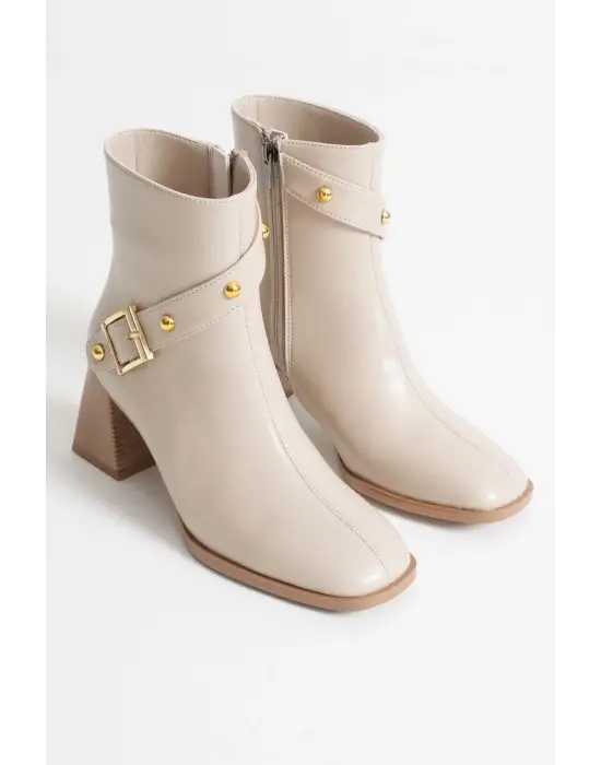 Vera Kadın Bej Topuklu Bot