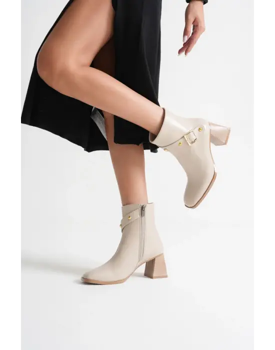 Vera Kadın Bej Topuklu Bot