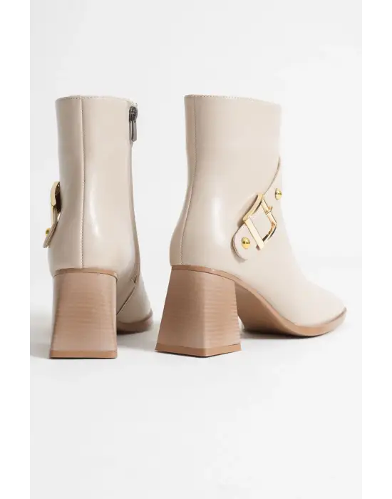 Vera Kadın Bej Topuklu Bot