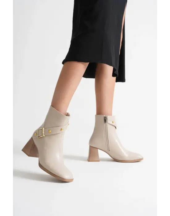 Vera Kadın Bej Topuklu Bot