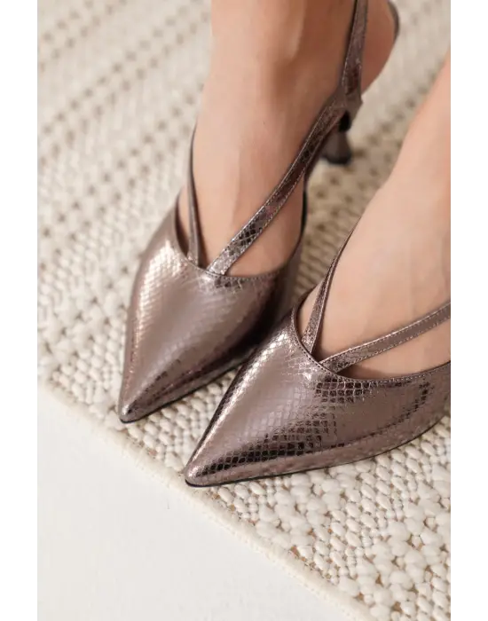 Violet Kadın Platin Topuklu Ayakkabı