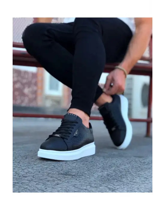 Terzi Bey Tb01 Siyah Delikli Erkek Yüksek Taban Ayakkabı