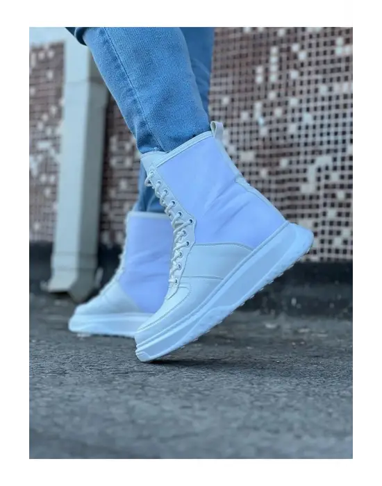 Terzi Bey Tb012 Beyaz Paraşüt Uzun Bağcıklı  Bot