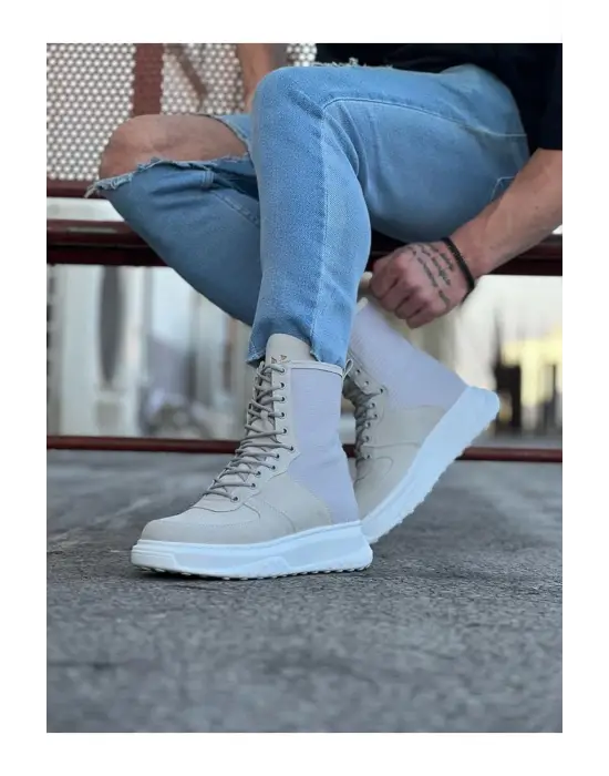 Terzi Bey Tb012 Gri Süet Uzun Bağcıklı  Bot