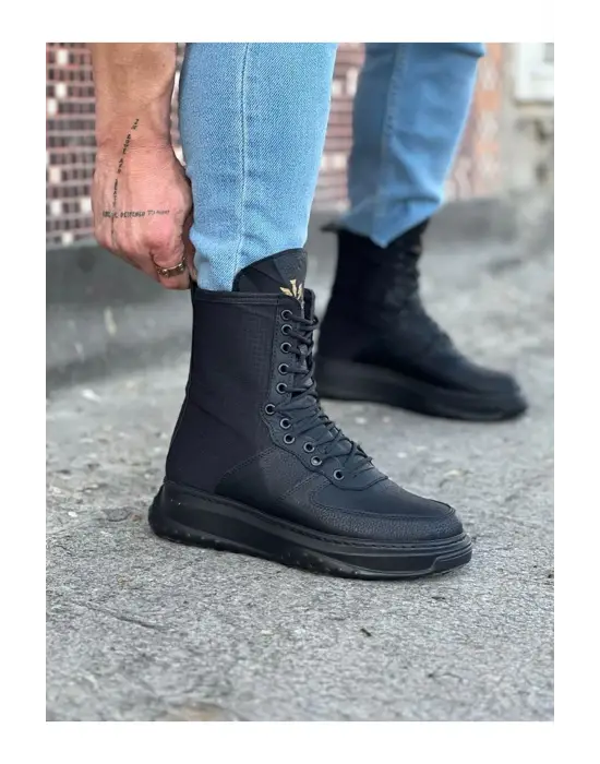 Terzi Bey Tb012 Kömür Cilt Uzun Bağcıklı  Bot