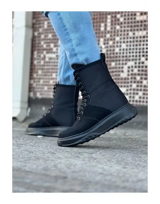 Wagoon Wg012 Kömür Süet Uzun Bağcıklı Bot