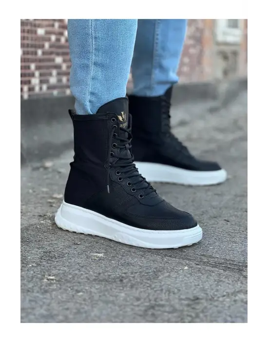 Terzi Bey Tb012 Siyah Cilt Uzun Bağcıklı  Bot